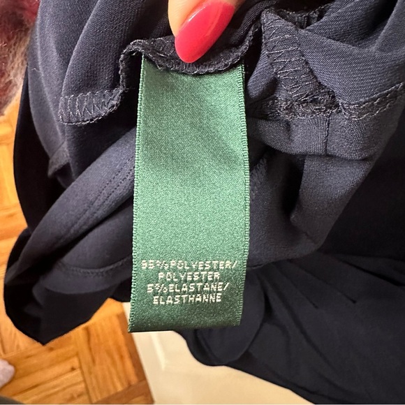 LAUREN Ralph Lauren Carleton Jersey Cowl Neck Sheath Dress Navy Blue Cocktail 16 - Picture 10 of 10